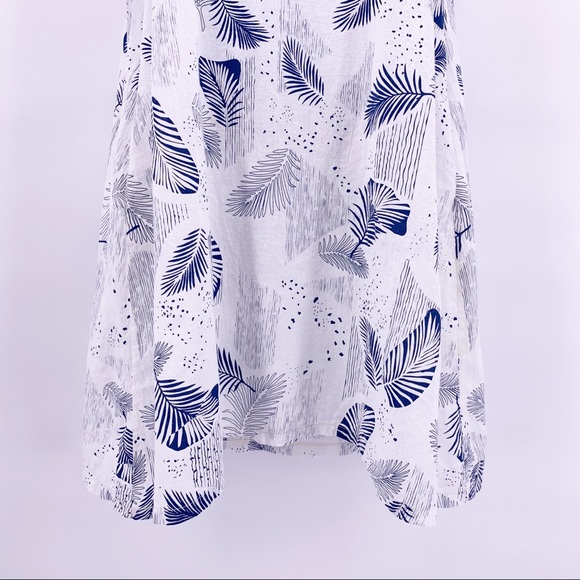 Make It Good White Leaf Print Sundress Size Small - Picture 3 of 7
